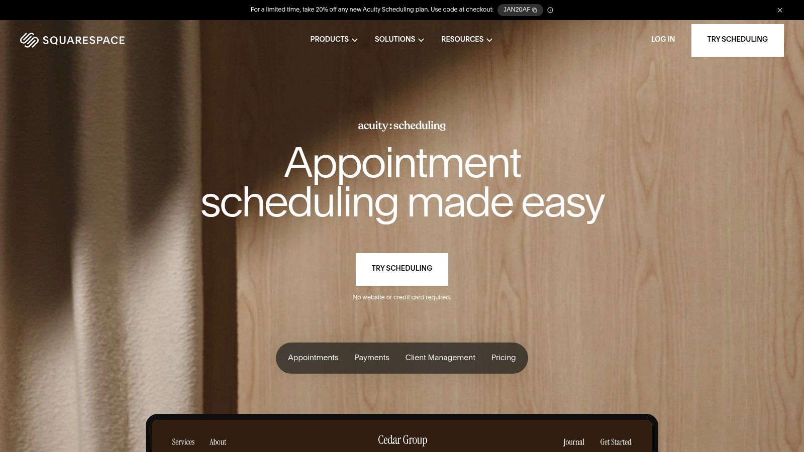 Squarespace Scheduling (Acuity)