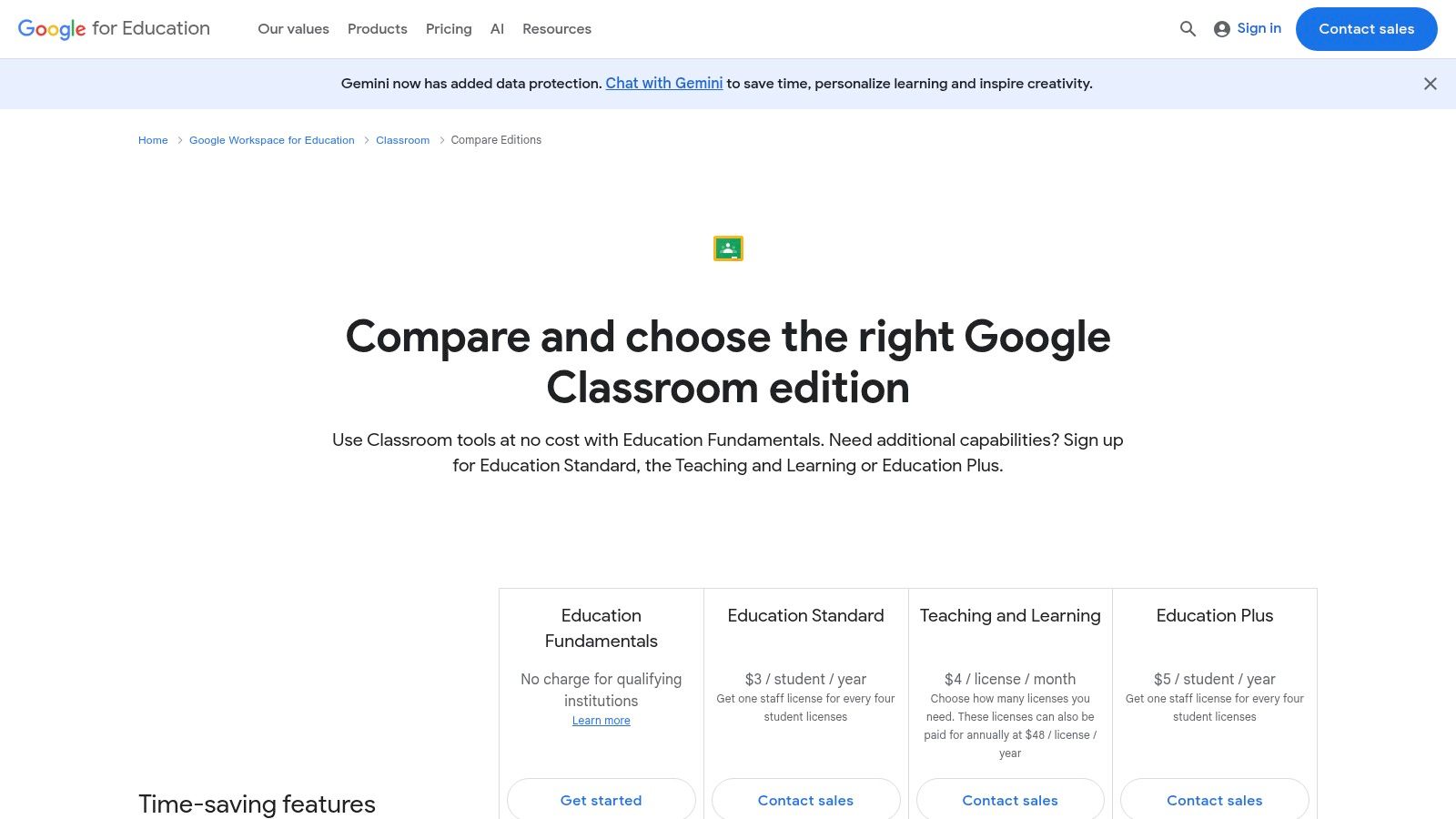 Google Workspace for Education (including Classroom)