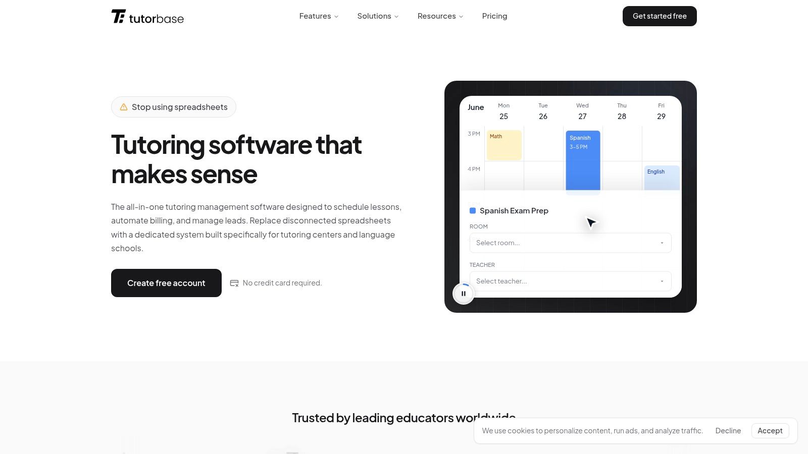Screenshot from https://tutorbase.com