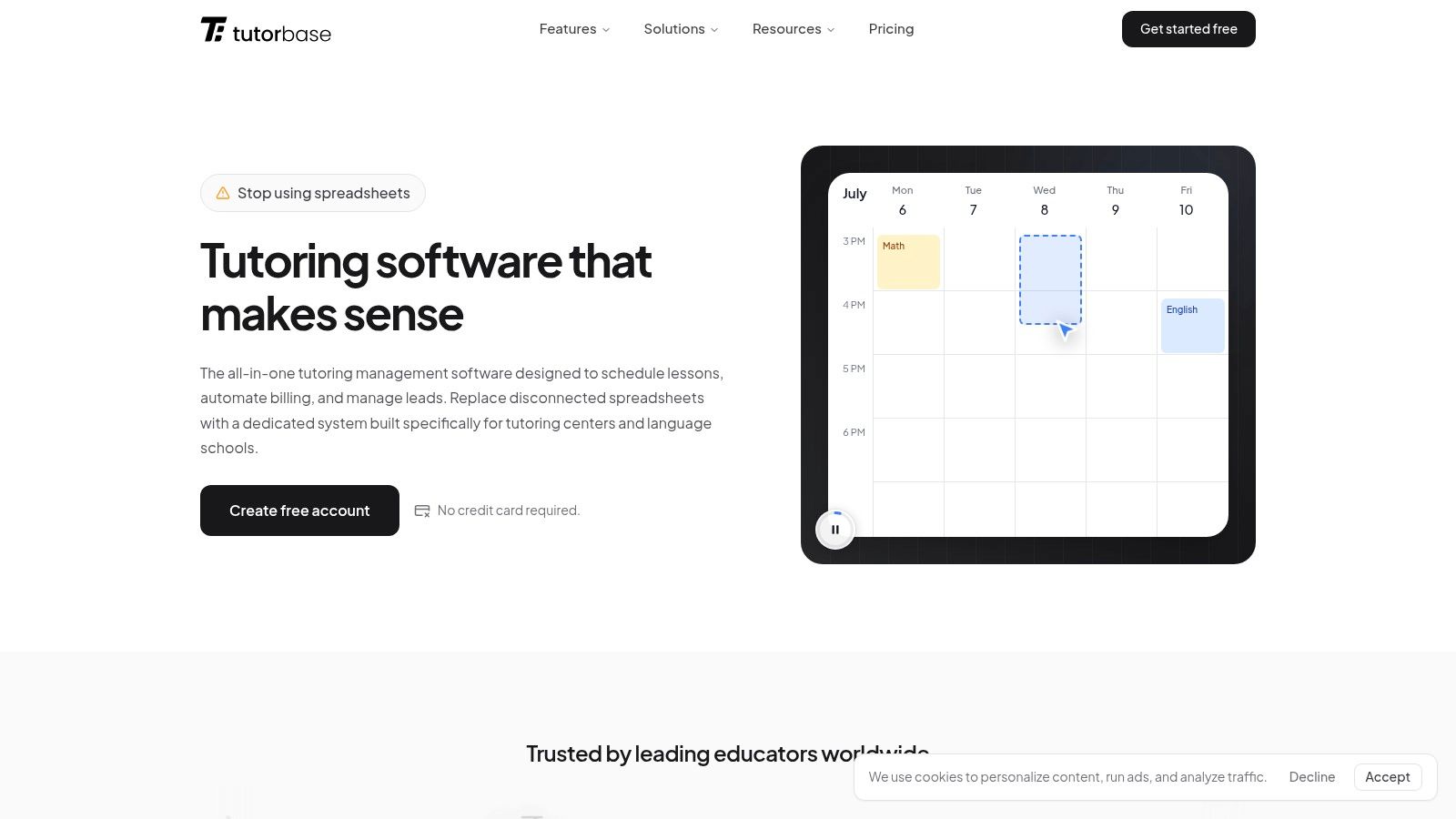 Screenshot from https://tutorbase.com