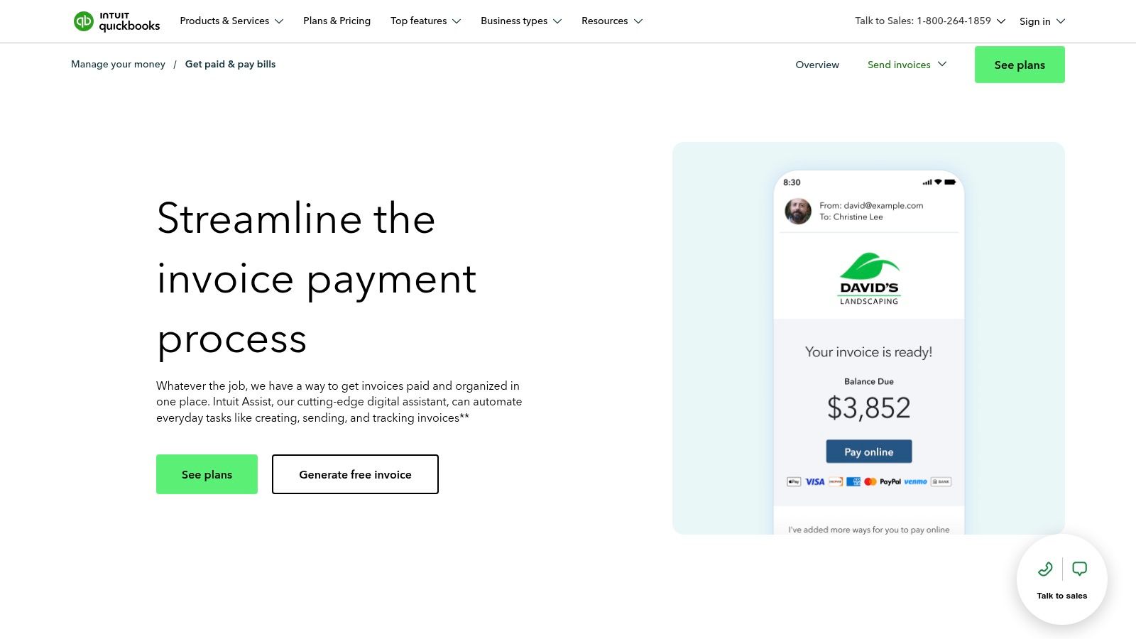 QuickBooks Online (Invoicing + Payments)