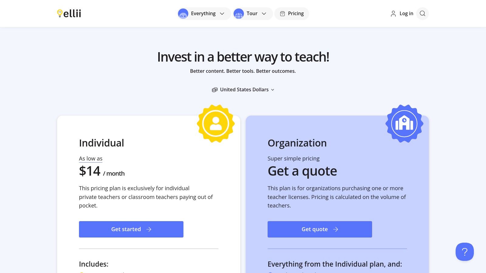 Ellii (formerly ESL Library) pricing plans