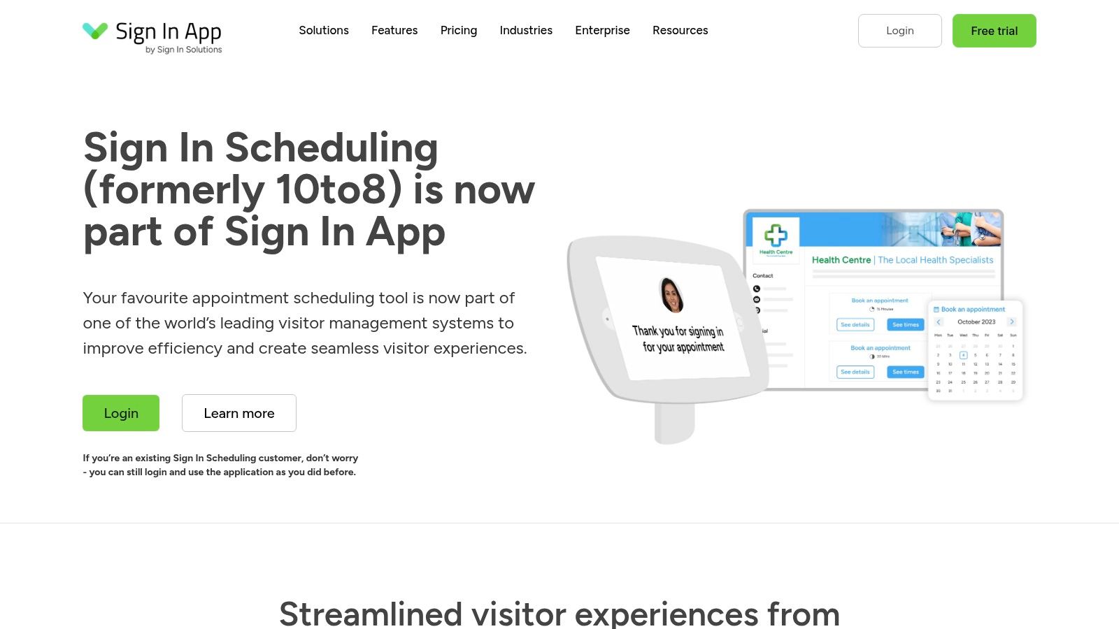 Sign In Scheduling (formerly 10to8)